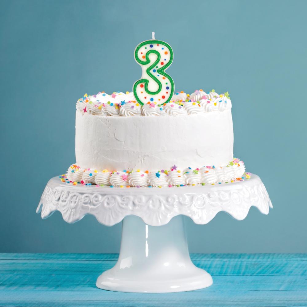 Polka Dot #3 Candle Party Decoration