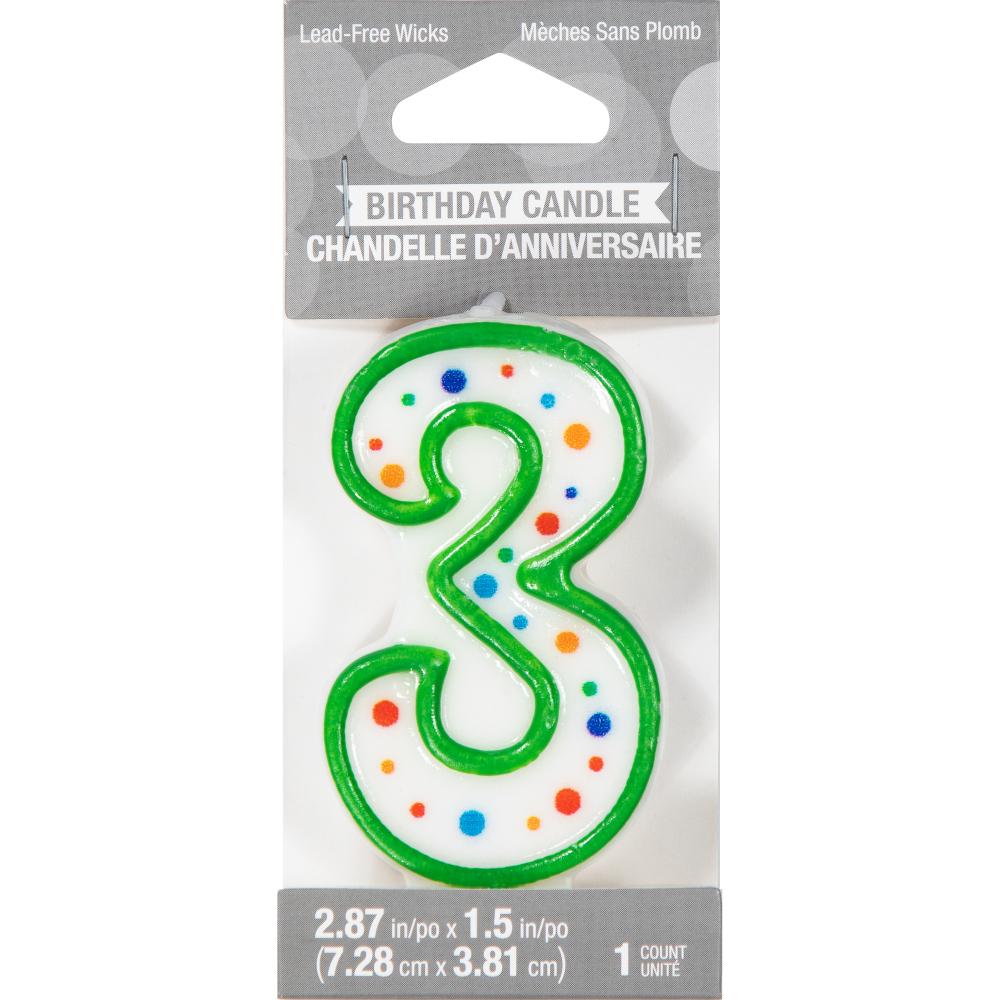 Polka Dot #3 Candle Party Decoration