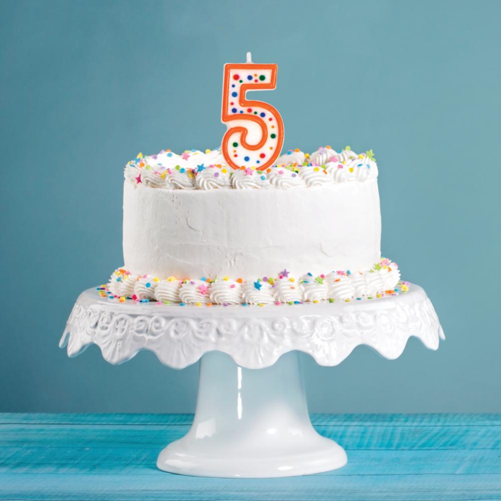 Polka Dot #5 Candle Party Decoration