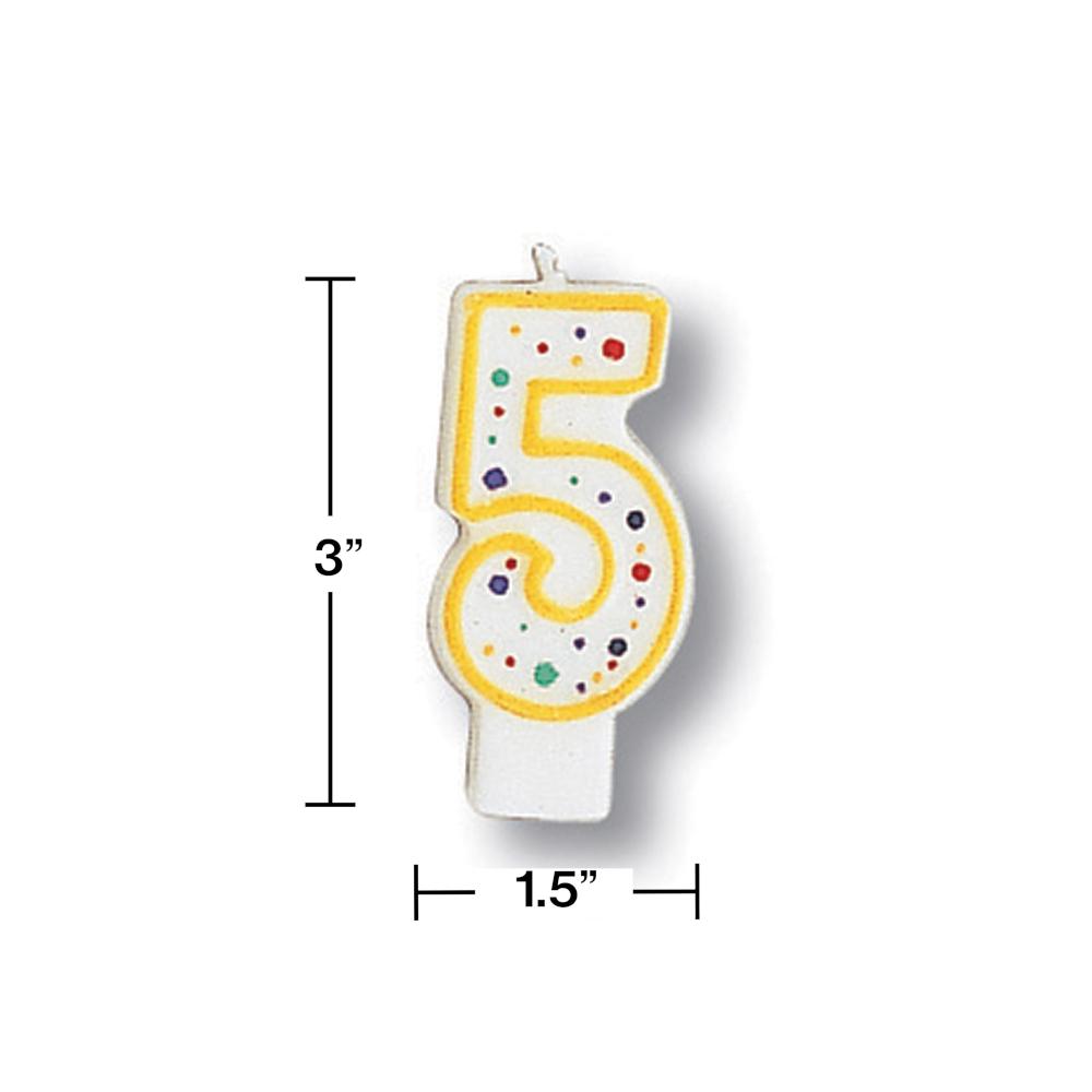 Polka Dot #5 Candle Party Decoration