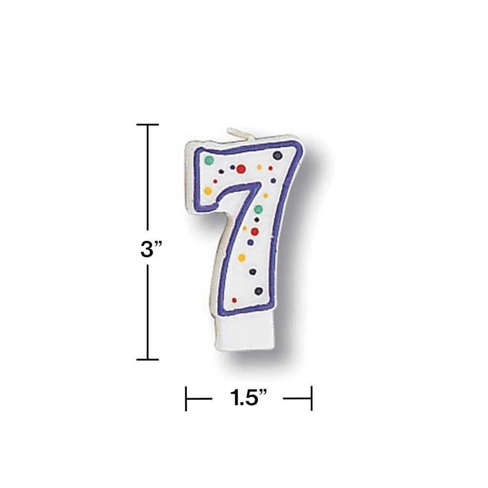 Polka Dot #7 Candle Party Decoration