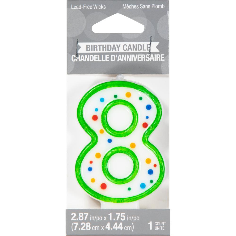 Polka Dot #8 Candle Party Decoration