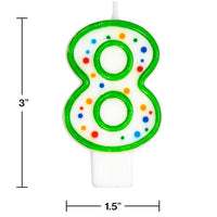 Polka Dot #8 Candle Party Decoration