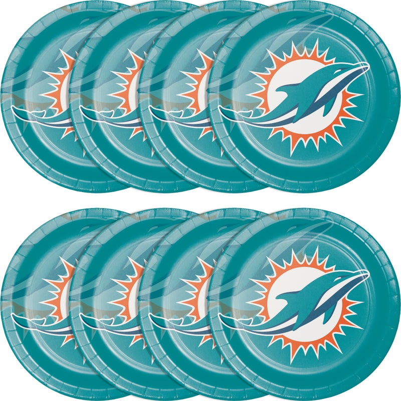 Miami Dolphins Dinner Plate (8/Pkg)