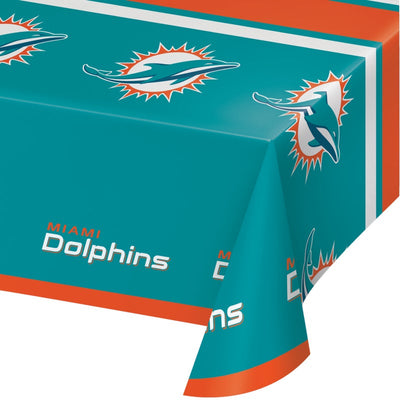 Miami Dolphins Plastic Tablecover, 54"x102"
