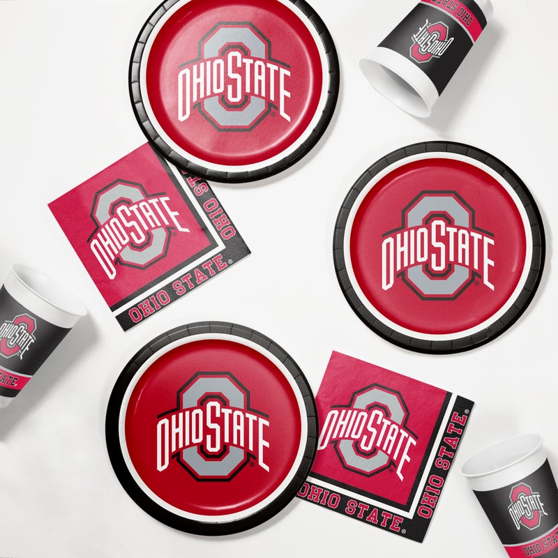 96/Case Bulk Ohio State Buckeyes Dinner Plates