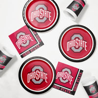 96/Case Bulk Ohio State Buckeyes Dinner Plates