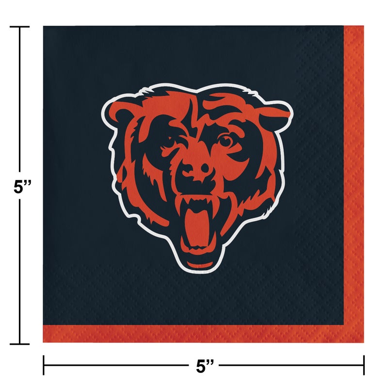 192/Case Bulk Chicago Bears Beverage Napkins