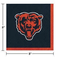 192/Case Bulk Chicago Bears Beverage Napkins