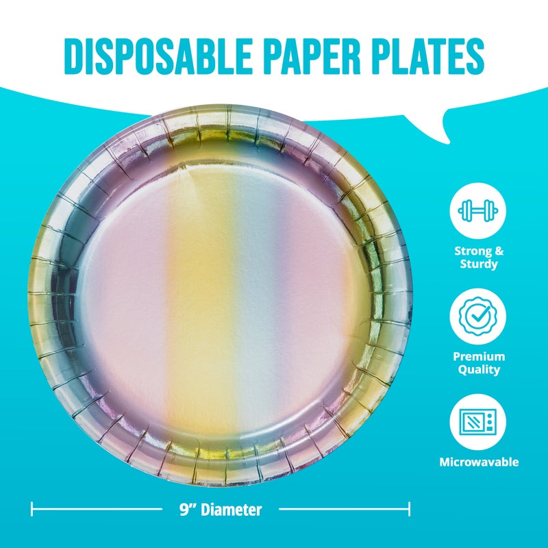 96/Case Bulk Iridescent Party Dinner Plates
