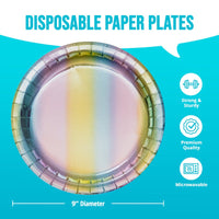96/Case Bulk Iridescent Party Dinner Plates