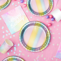 96/Case Bulk Iridescent Party Dinner Plates