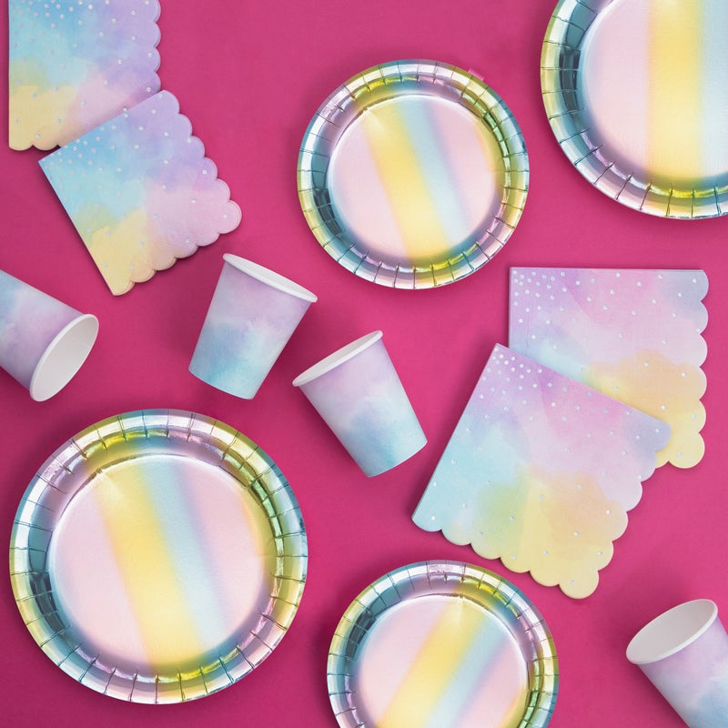 96/Case Bulk Iridescent Party Dessert Plates