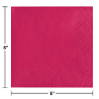 Hot Magenta Beverage Napkin 2Ply (50/Pkg)