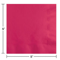 Hot Magenta Beverage Napkin 2Ply (50/Pkg)