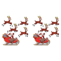 Bulk Vintage Christmas Santa & Sleigh Cutouts (Case of 60) by Beistle