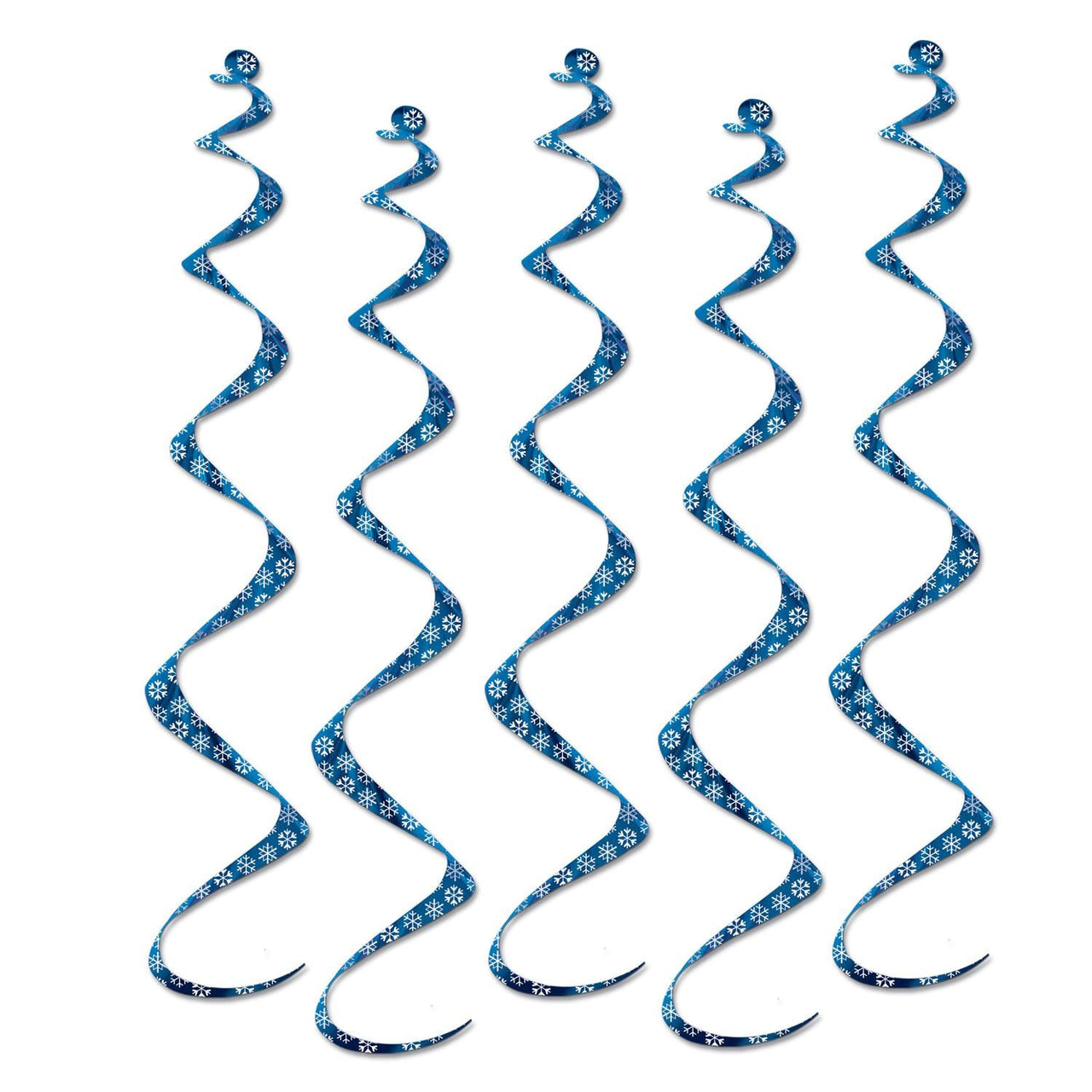 Christmas Printed Snowflake Twirly Whirlys - Bulk/30 Whirls