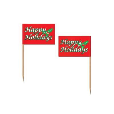 Christmas Happy Holidays Picks - Bulk/600 Picks