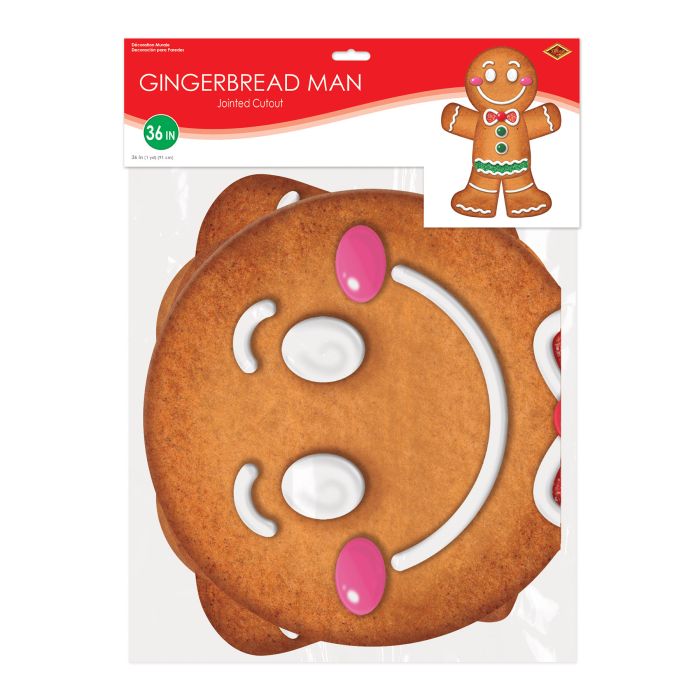 12 Pack Bulk Jointed Gingerbread Man Wall Decoration