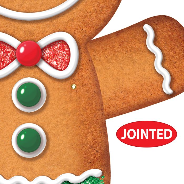 12 Pack Bulk Jointed Gingerbread Man Wall Decoration