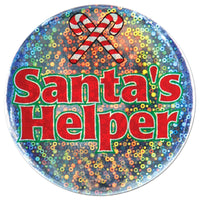 Christmas Santa's Helper Button - Bulk 12 Pack