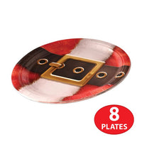 96 Pack Bulk Santa's Belt Buckle Paper Plates