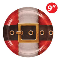 96 Pack Bulk Santa's Belt Buckle Paper Plates