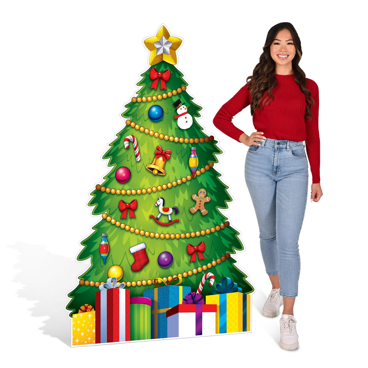 Beistle Christmas Tree Stand-Up - 69 inch x 44.75 inch, Holiday Decorations, 1/pkg, 4/case
