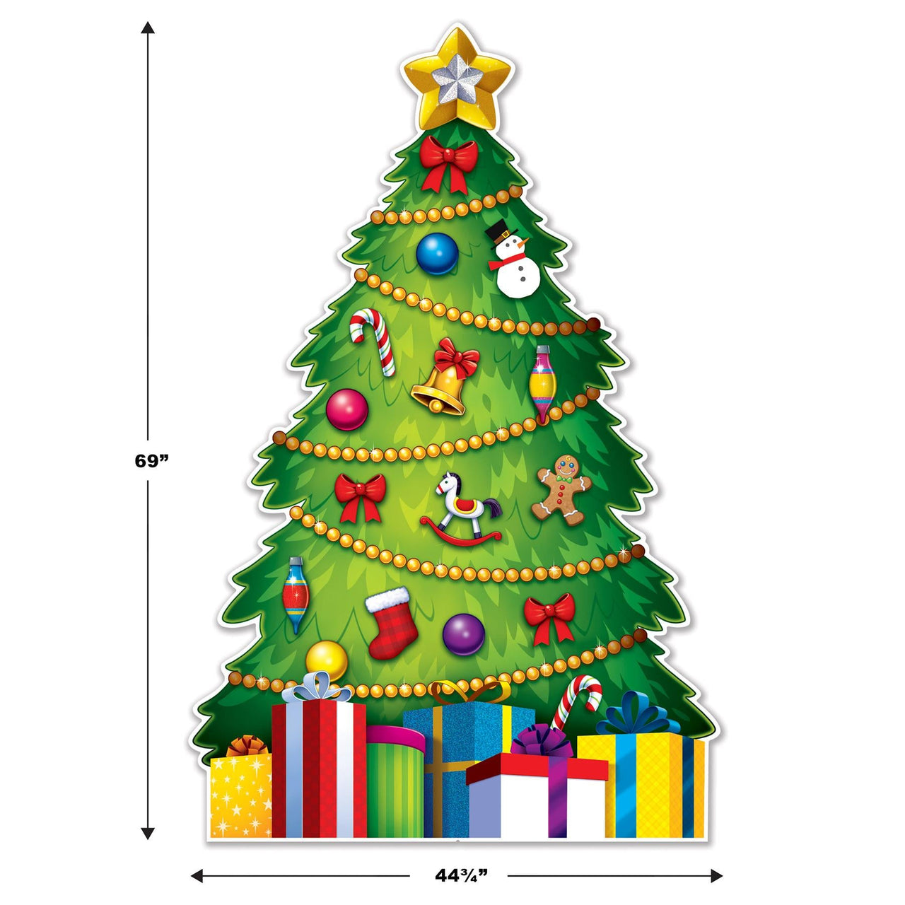 Beistle Christmas Tree Stand-Up - 69 inch x 44.75 inch, Holiday Decorations, 1/pkg, 4/case