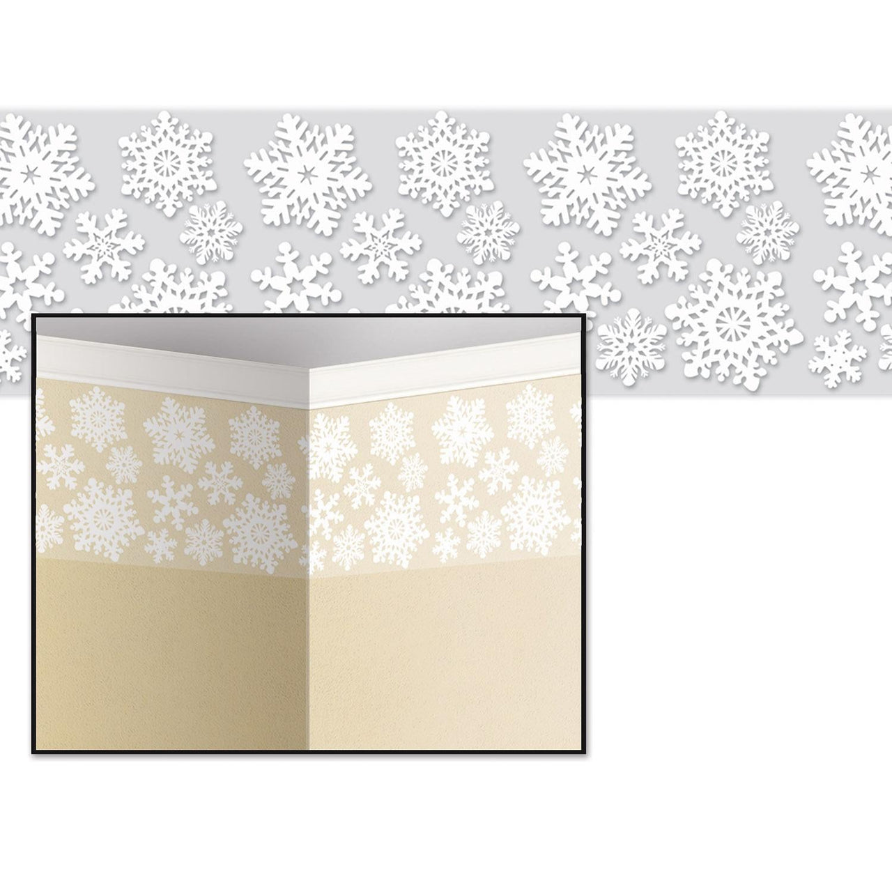 Christmas Snowflake Border Trim Wall Decoration - Bulk 6 Pack