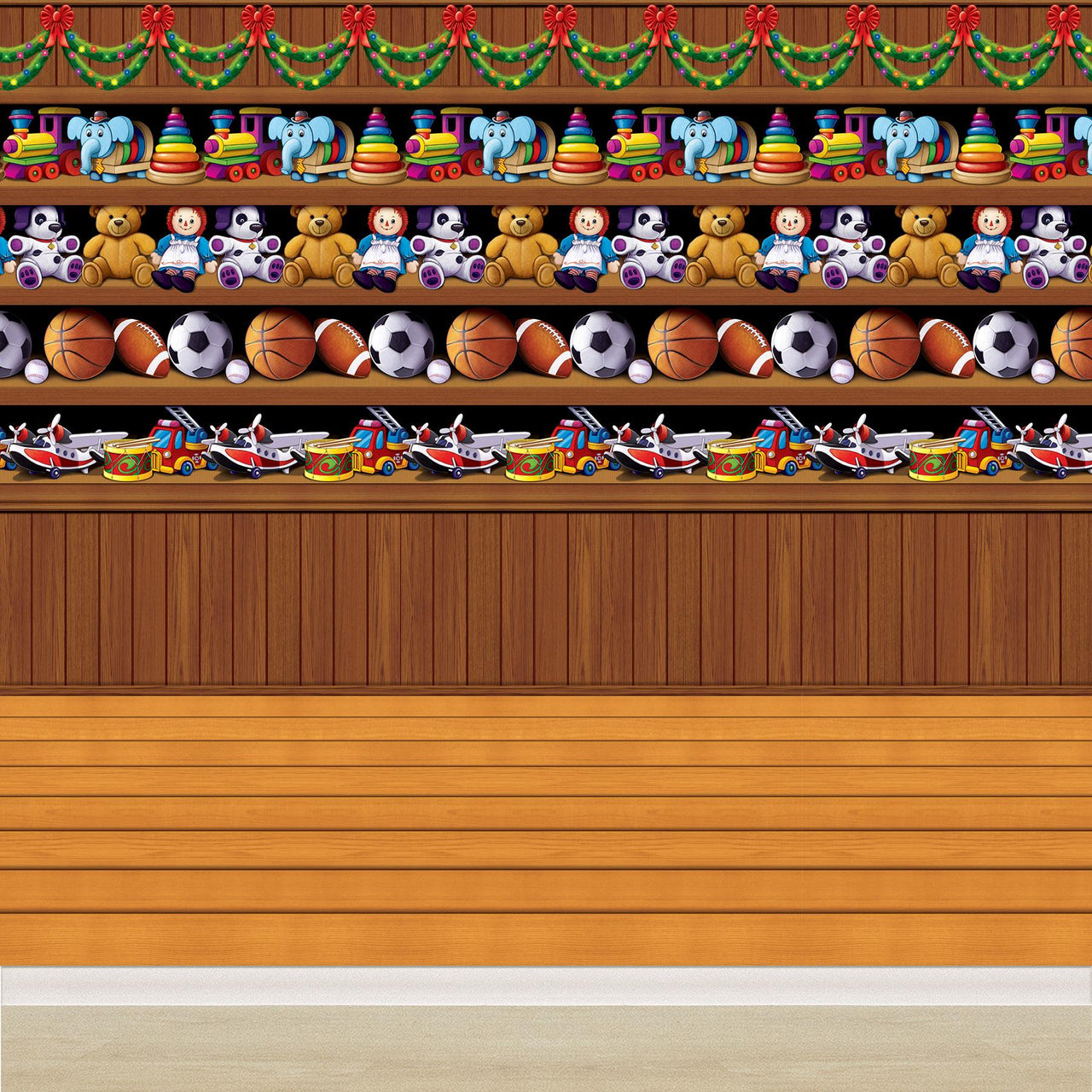 Christmas Santa's Workshop Backdrop