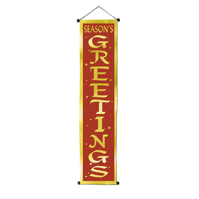 Christmas Season's Greetings Velvet-Lame Door Panel - Bulk/12 Door Panels