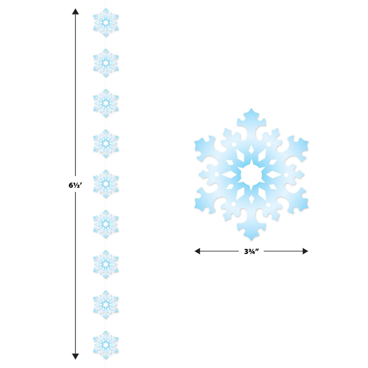 Beistle Snowflake Stringers - 78-inch Size - Christmas/Winter Stringers