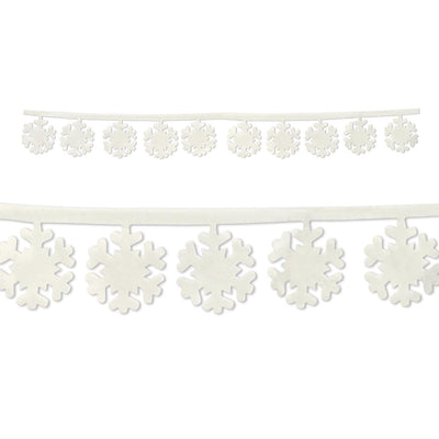 Christmas Fabric Snowflake Garlands - Bulk 24 Packs