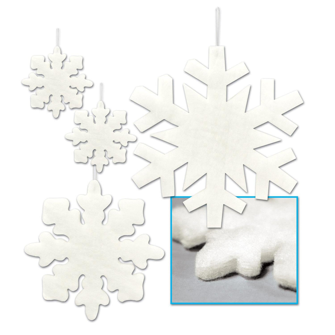 Christmas Fluffy Snowflakes - Bulk/48 Snowflakes