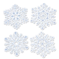 Christmas Glittered Snowflake Cutouts - Bulk 24 Pack
