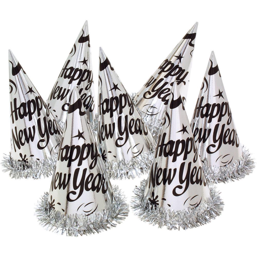12 pc Bulk Creative Converting Silver Foil Party Hats