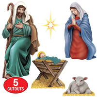 60 Pack Bulk Nativity Scene Cutouts Double-Sided Christmas Decorations