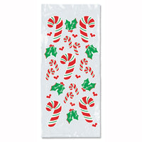 Christmas Candy Cane/Holly Cello Bags - Bulk/300 Bags