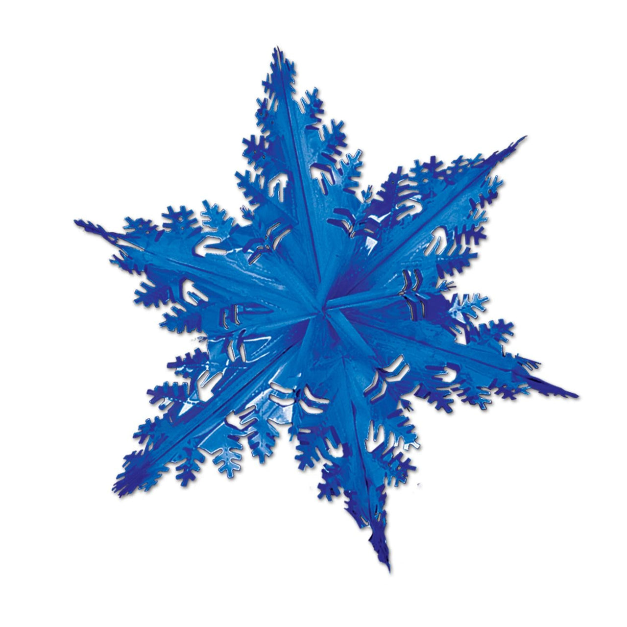 Christmas Metallic Winter Snowflake - blue - Bulk/12 Snowflakes