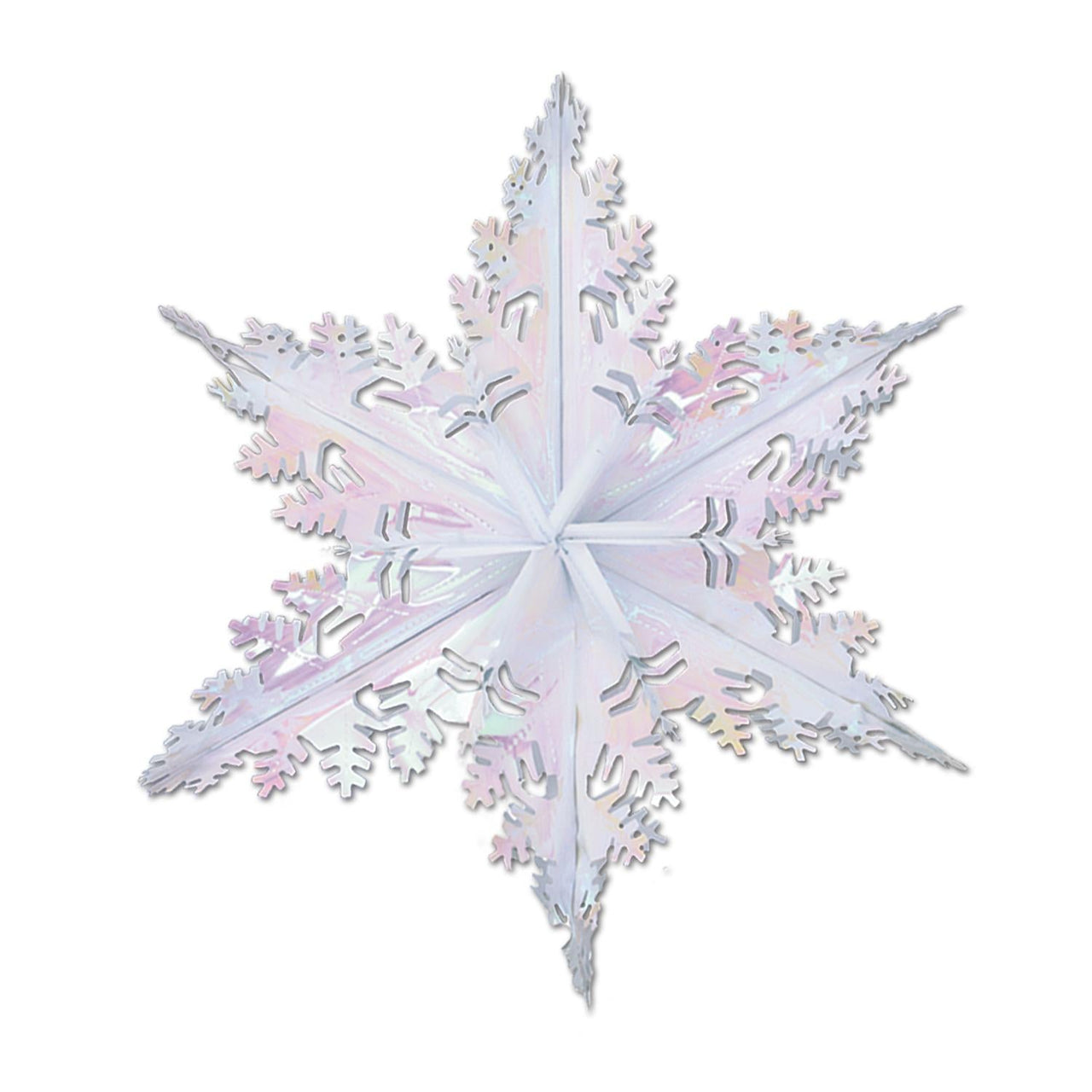 Christmas Metallic Winter Snowflake - opalescent - Bulk/12 Snowflakes