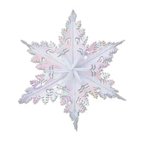 Christmas Metallic Winter Snowflake - opalescent - Bulk/12 Snowflakes