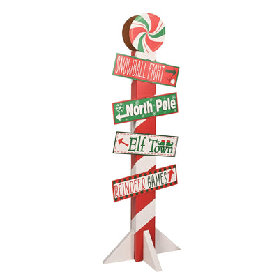Beistle Christmas 3-D North Pole Directional Post Prop