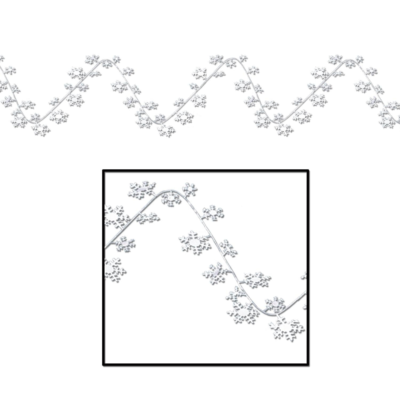 Christmas Gleam 'N Flex Snowflake Garland - Bulk 12 Pack
