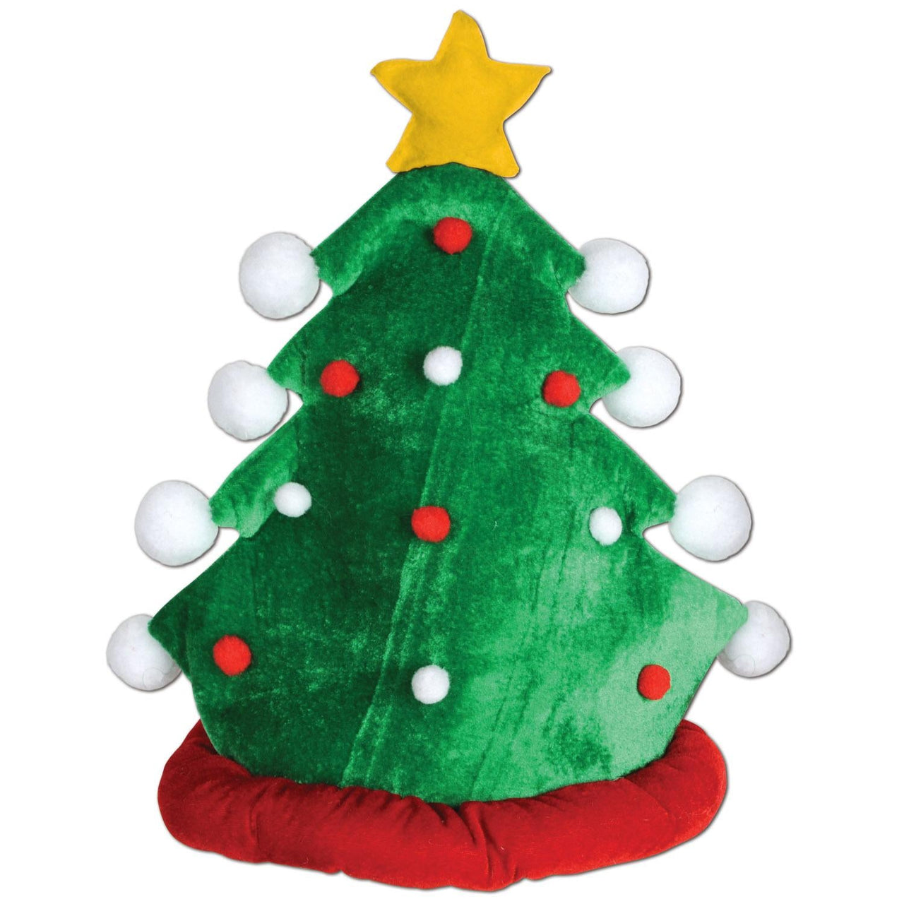Plush Christmas Tree Hat - Bulk 12 Pack
