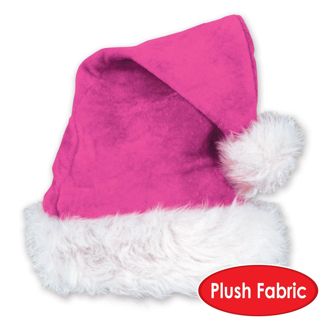 Bulk Cerise Velvet Santa Hat with Plush Trim (Case of 12) by Beistle