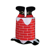 Christmas Plush Santa Chimney Hat - Bulk 6 Pack