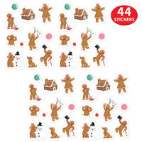 12 Packs Bulk Gingerbread Stickers 4/Pack