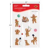 12 Packs Bulk Gingerbread Stickers 4/Pack