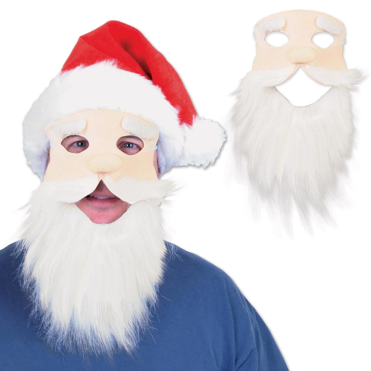 Christmas Santa Mask - Bulk 12 Pack
